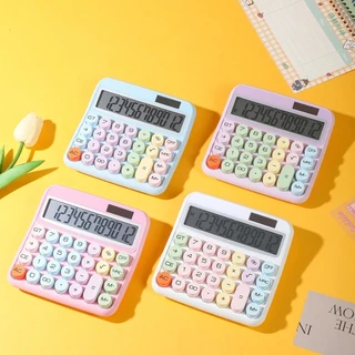 Calculadora Solar Colorida de Mesa 12 Digitos Grande Tela LCD Botão Redondo