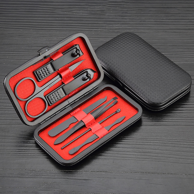 Kit Cortador De Unha Em Aço Inoxidável 7 Peças Duas Cores.