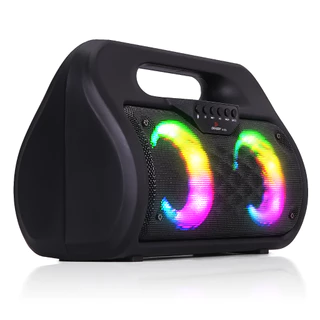 Caixa de Som Bluetooth 20W Rms Real Amplificada Portátil Led Rgb Colorido TWS Mp3 Pen Drive Usb Rádio FM Micro SD Auxiliar P2 P10 Alça de Mão para Transporte