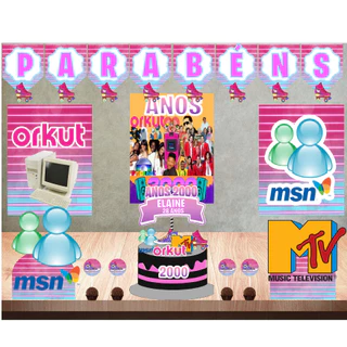 Kit Festa Anos 2000 Só um Bolinho Mesversário
