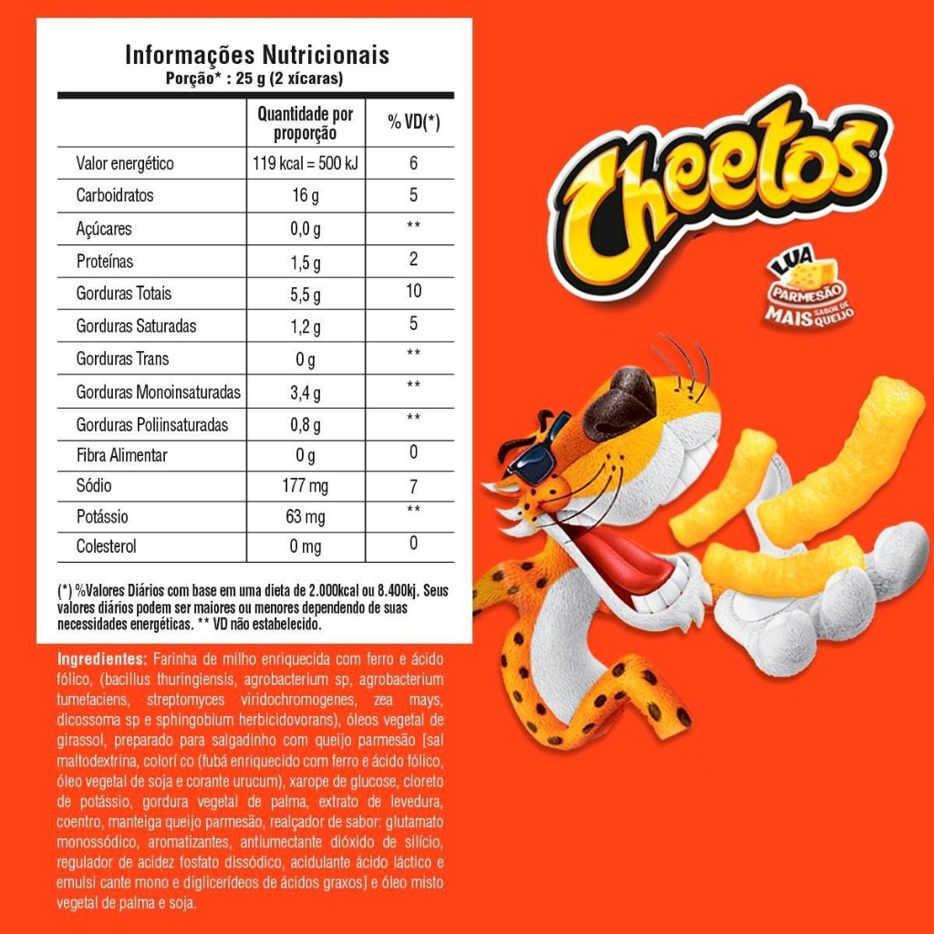 KIT SALGADINHO CHEETOS LUA 40G COM 10 UNIDADES | Shopee Brasil