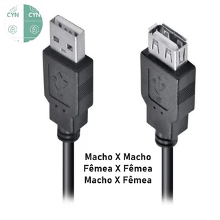 Cabo Usb Extensão Extensor 1.5Mts 2.0 Ultra Velocidade Macho X Macho / Macho X Femea / Femea X Femea