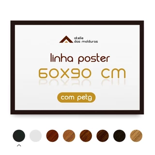 Moldura 60x90 Cm Quadro Pôster Foto Impressão Com Acetato Petg