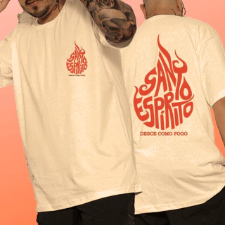 Camiseta Streetwear Santo Espirito Preta gospel oversize cristã skate – 100% Algodão