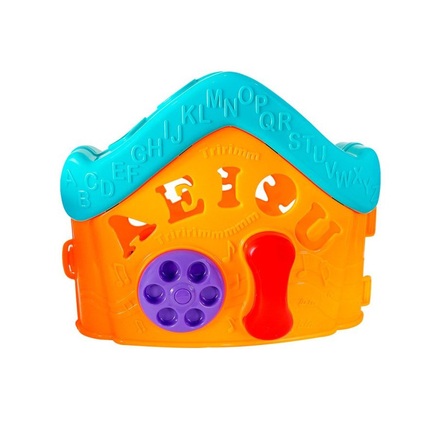 Brinquedo Casinha Colorida Infantil Interativo Educativo c/ Relógio Porta Telefone Peças Letras Números Kids Bebe Dia das Crianças