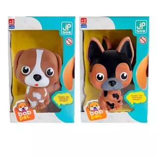 Brinquedo Cachorrinho Vinil Infantil Bob Pet Sortido Cachorro Fofo Mascote Dia das Crianças Aniversário Meninas Meninos Coleção