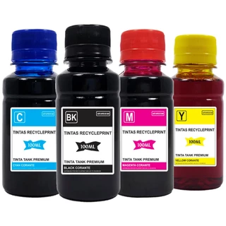 Kit 400ml Tinta Compatível Impressora Epson L395 L3110 L3150