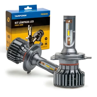 kit lâmpada Ultra Led Force para carro H4 Tarponn 8.400 Lumens 90w 4000k 12v