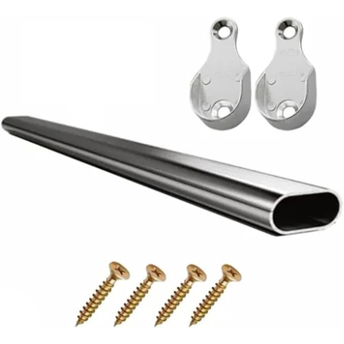 Kit Tubo Cabideiro Oval Arara P/ Guarda Roupas Móveis