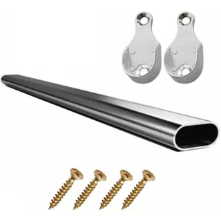 Kit Tubo Cabideiro Oval Arara P/ Guarda Roupas Móveis