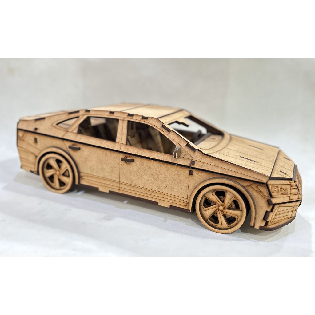Carro Jetta em MDF 3mm - Modelo em 3D com movimento das rodas. | Shopee ...
