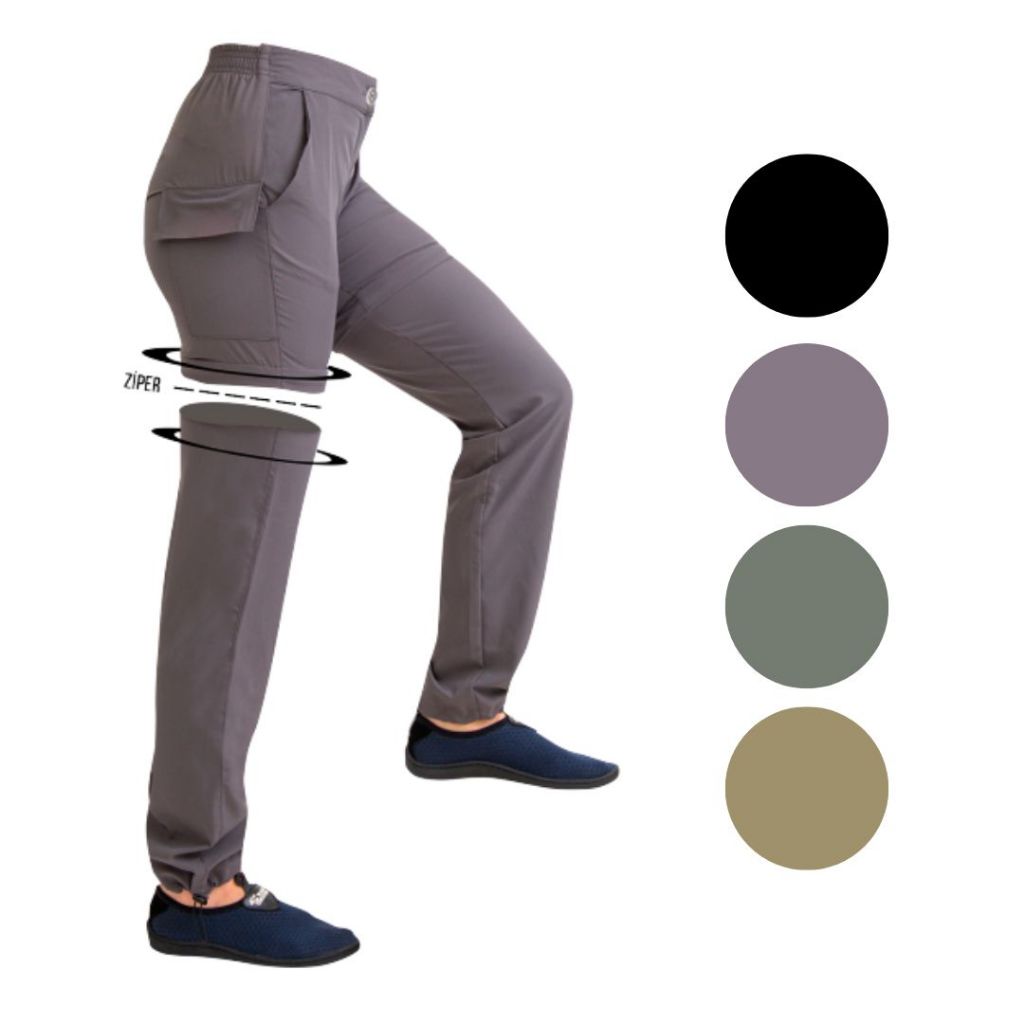 Calça De Pesca E Trilha Feminina Vira Bermuda C/ Proteção Solar Uv 50+ Seca Rápido