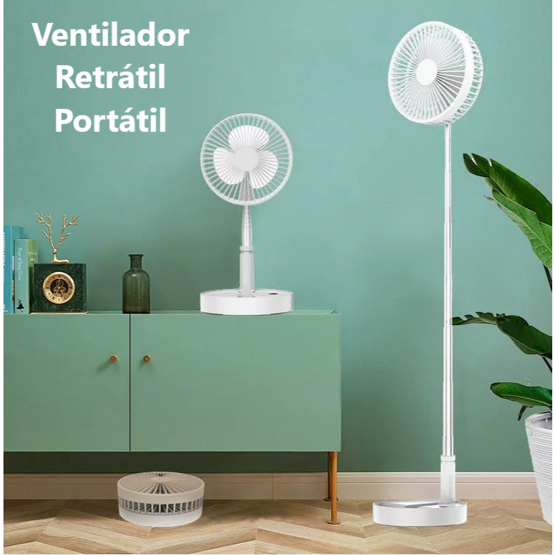 Ventilador Dobrável Portátil Piso Retrátil Usb Ajustável Adequado Para Escritório Ar Livre Viagens