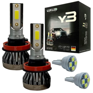 Kit Lâmpadas Ultra Super Led Y3 Mini 22000 Lúmens + T10 LED Farolete (Meia Luz) H1 H3 H4 H7 H11 H16 H27 HB3 HB4