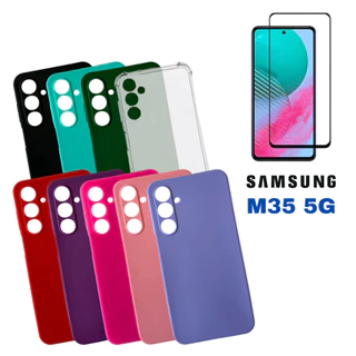 Capinha + Pelicula Hidrogel Para Samsung M35 Silicone Aveludada