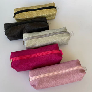 Estojo Escolar Baú Glitter Grande Makeup Necessaire