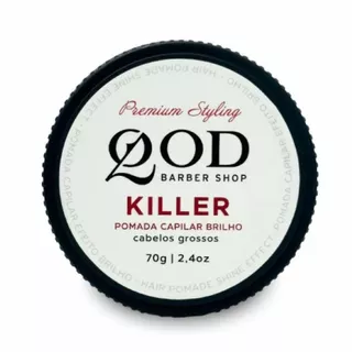 Pomada Capilar Killer Efeito Brilho Fixação Alta 70g - QOD Barber Shop