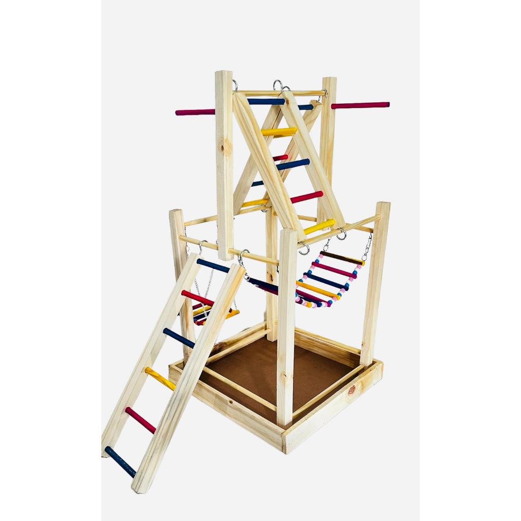 Parquinho Playground Para Calopsita Com Balanço E puleiro