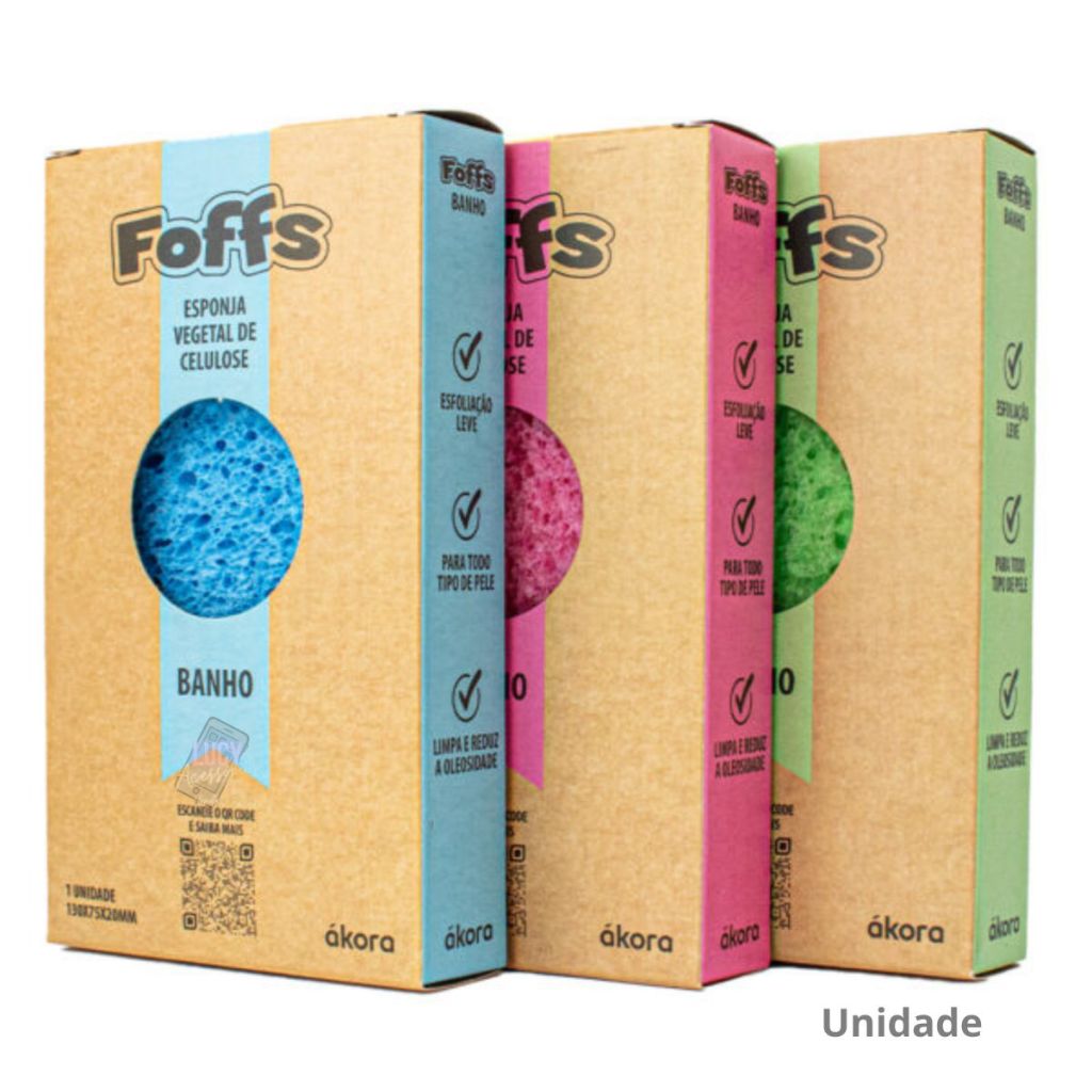 Foffs Esponja Vegetal de Celulose Banho Akora | Shopee Brasil