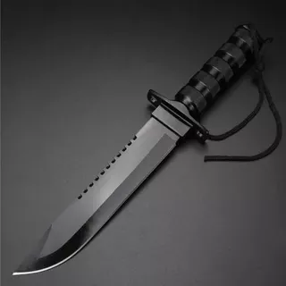 Faca Tática Sobrevivência Rambo Militar Extremamente Afiada Cor Preto