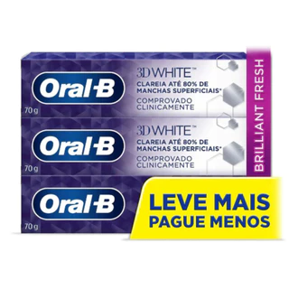 Kit c/3 Creme Dental Oral-B 3D White- 70g