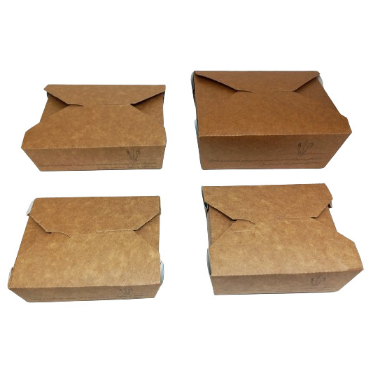 Marmita Box Papel Kraft Branco Freezer e Micro-ondas Pacote 10 ou 25 Unidades