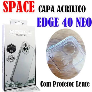 Capinha Acrilico Transparente MOTO EDGE 40 NEO Protetor Da Celular SPACE SERIAS Anti Amarelo