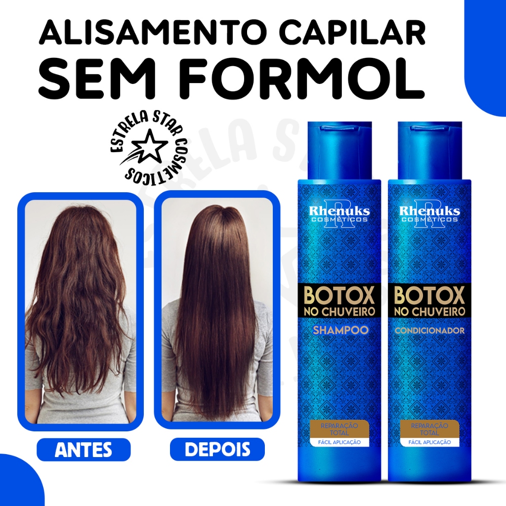 Botox Capilar no Chuveiro Shampoo e Condicionador para Fios ...