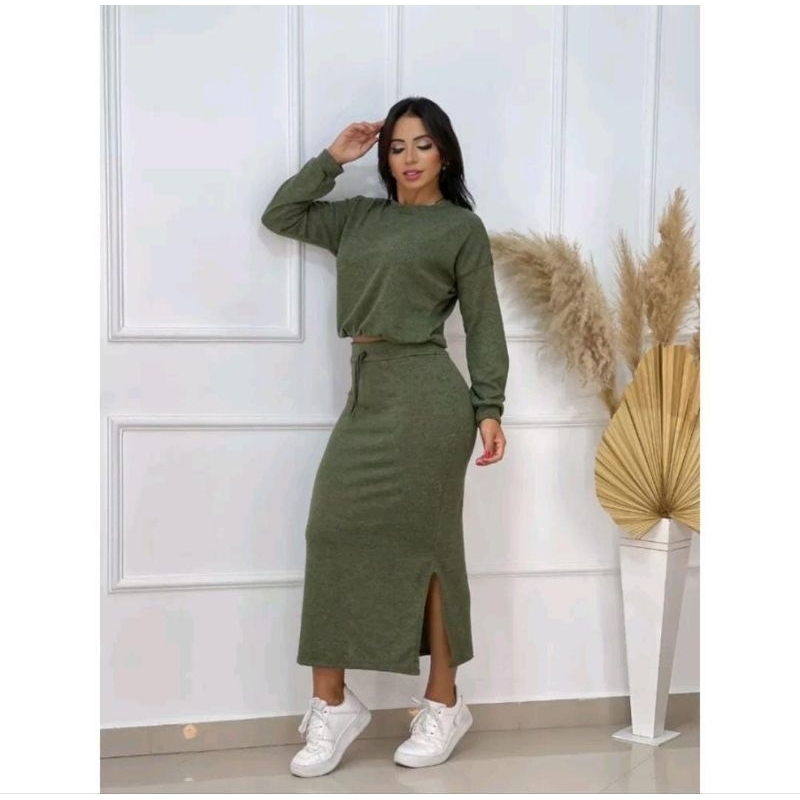 Saia Midi Conjunto De Saia E Blusa Para Adolescente Conjunto