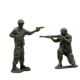 Kit 60 Soldadinhos de Brinquedo Verde Militar Exército Mini Soldado Festa Dia das Crianças Natal