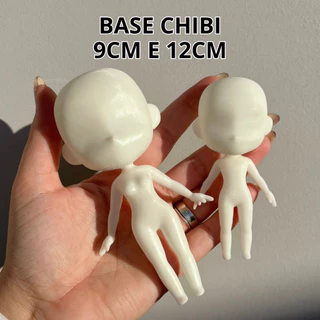 Chibi Cabeça e Corpo Masculino e Feminino Pintura Personalização Peça Resina Branca