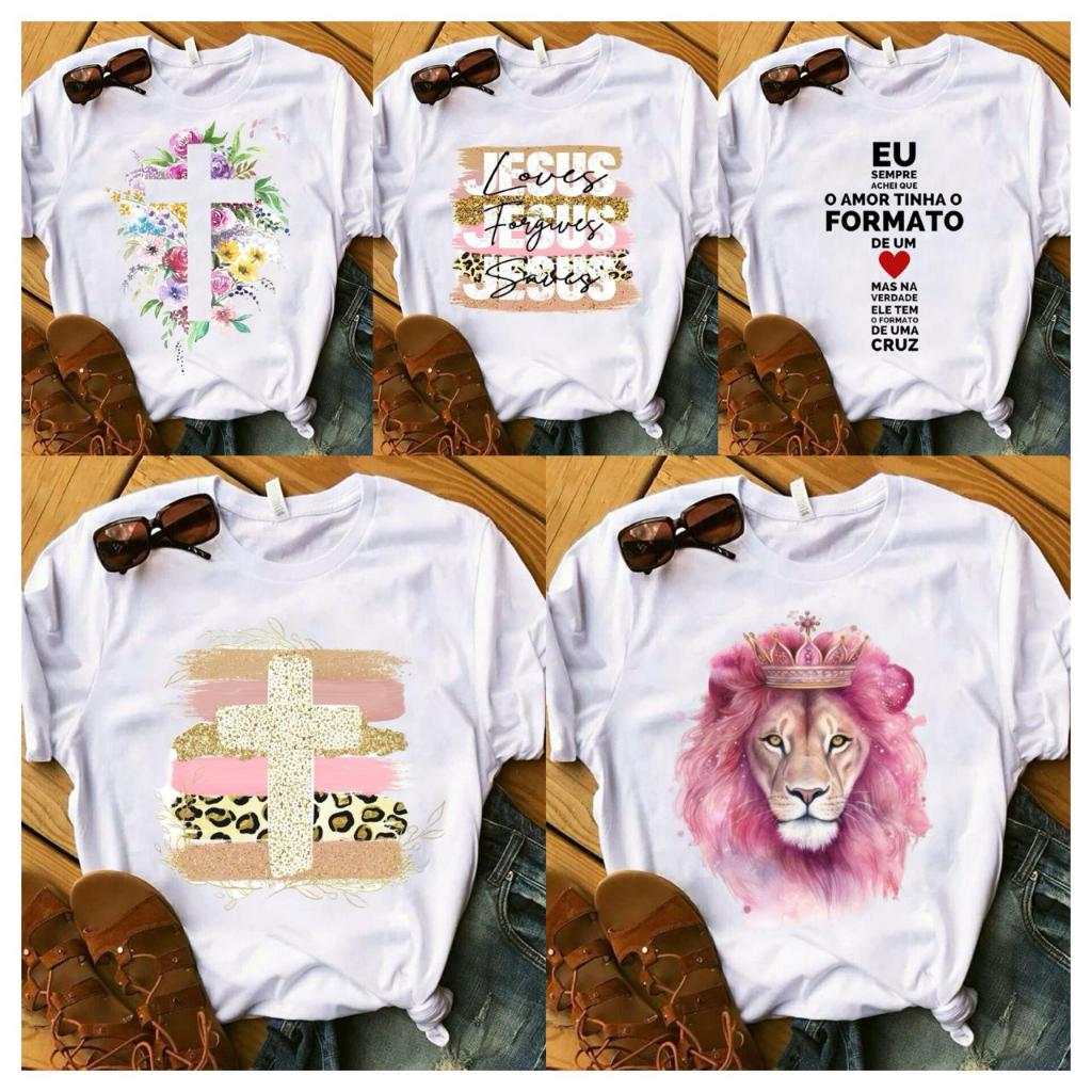 Kit 5 Blusas Tshirt Feminina Camisetas Atacado Revenda Fabricante Shopee Brasil