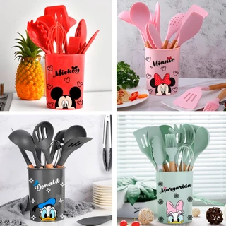 Jogo de Cozinha Kit C/12 Peças de Silicone Turma do Mickey