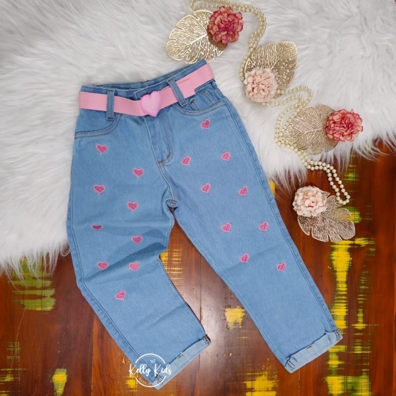 Calça Infantil Menina Mom Jeans Infantil Calça Mom Infantil