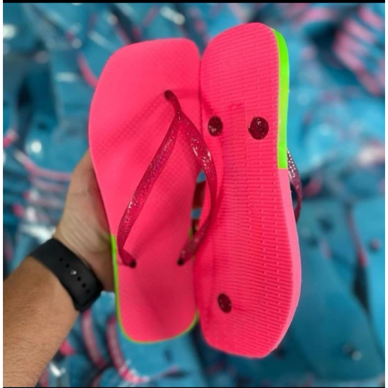 Chinelo de Dedo Casual com Gliter Varias Cores Variadas Barato Promocao