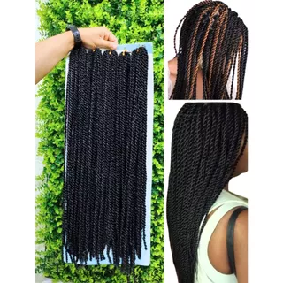 Cabelo twist fino senegalês pontas retas 400g para aplicação em croche braid
