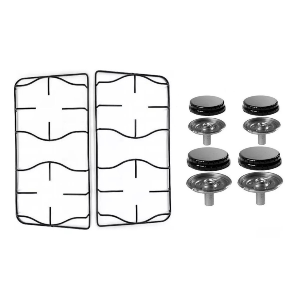 Queimador + Espalhador + Grelha para Fogão Esmaltec Caribe 4 Bocas