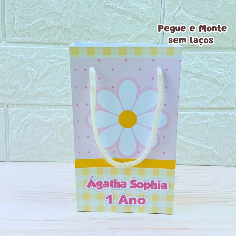 Sacolinhas Surpresa Personalizadas Margaridas 2 / PEGUE E MONTE