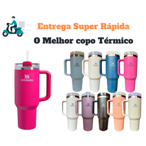 Copo Quencher Grande Térmico Inox Com Canudo e Alça 1200ml Shopee Brasil