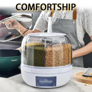 COMFORTSHIP>>Dispensador de grãos, recipiente de armazenamento de grãos e arroz, cozinha,giratório de 360 ​​° com