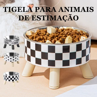 Pote Alimentador Cachorro De Aço Inoxidável Para Animais De Estimação E Fendas Separadas Fáceis De Limpar Brancas