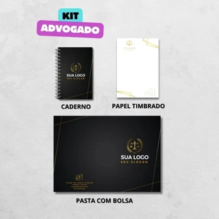 Kit Empresarial para Advogados ( Cadernos, Pasta e Papel Timbrado)