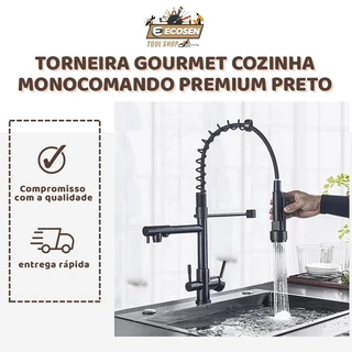 Torneira Gourmet Cozinha Monocomando Premium Preto