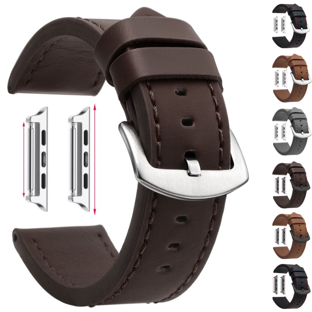 Pulseira De Couro para 38mm 40mm 44mm 45mm 49mm Ultra Para Apple Watch Se