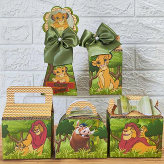 Kit Festa Rei Leão Caixinhas Personalizadas lembrancinhas para Festas PEGUE E MONTE