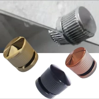 6 Unidades de Botão Francês Dourado/Grafite/Rose/Metalizado em Plástico ABS até vidro 6mm