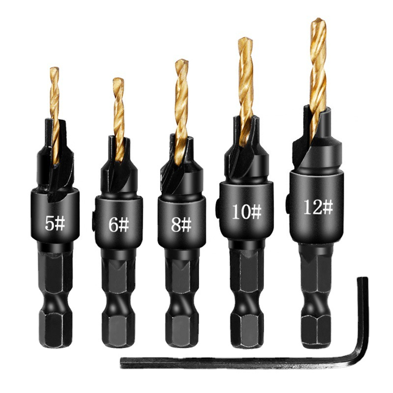 Jogo Brocas Escariadoras 6 Pcs Para Furadeira Escareador