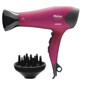 Secador De Cabelos Philco Tourmaline Íon PH3700 Rosa/Preto