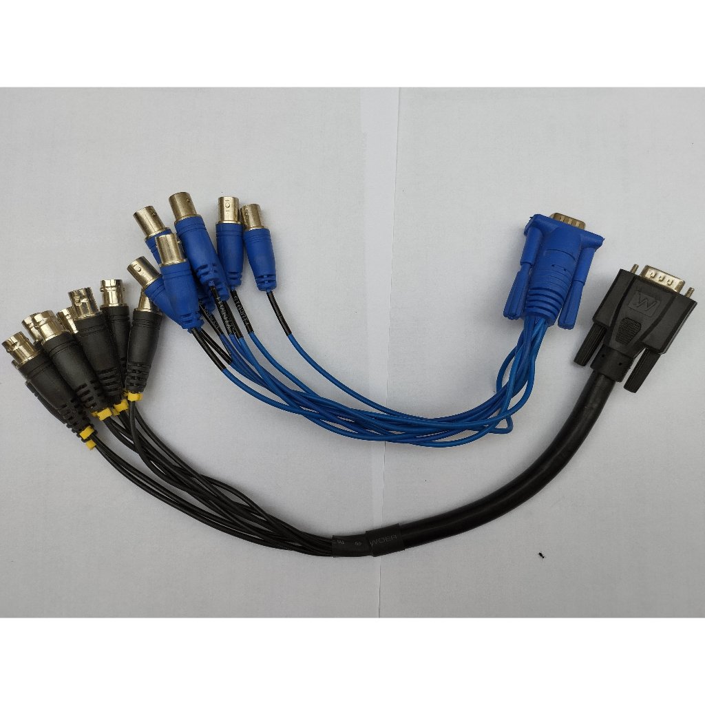 2 Cabos VGA x 8 Pinos BNC para Câmeras CFTV - Usado