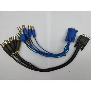 2 Cabos VGA x 8 Pinos BNC para Câmeras CFTV - Usado